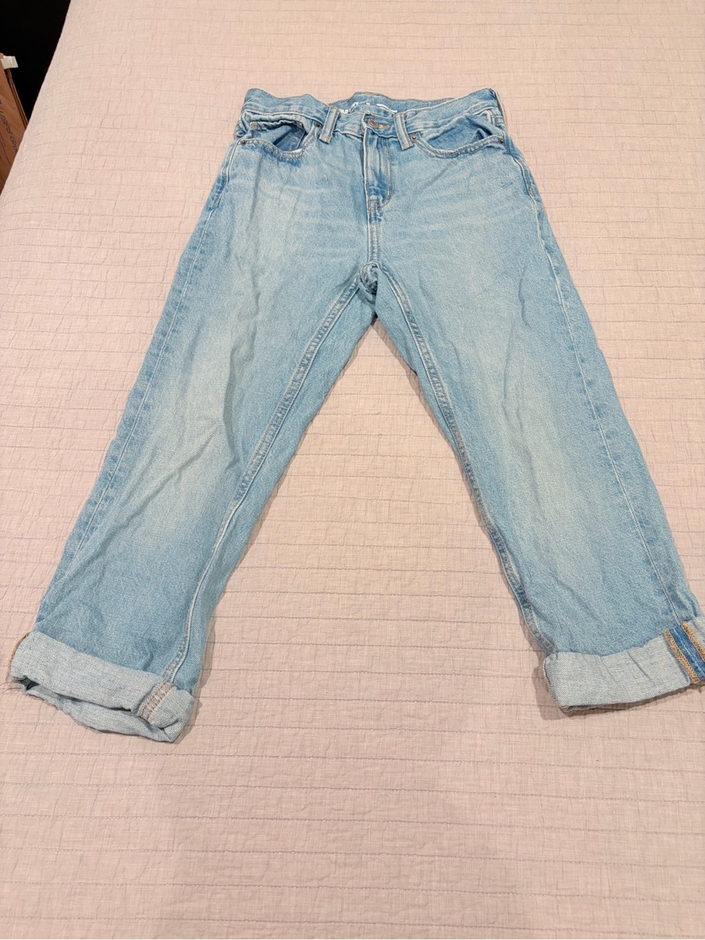 Old Navy Original Loose Light Wash Rolled Hem Jeans Size 12